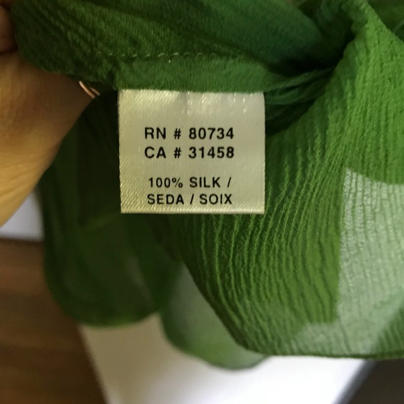 BCBG Sheer Green Sequin Boho Top - Picture 6 of 8